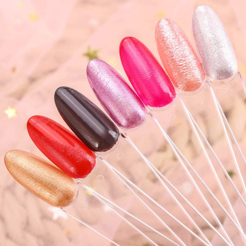 LoveBB 200 Pcs Oval Nail Swatch Sticks Fan-shaped Nail Polish Sample Sticks with Metal Split Ring for Nail Color Display, Clear - Image 3